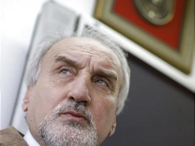 Serbia's war crimes prosecutor Vladimir Vukcevic speaks during a news conference in Belgrade, Serbia, Monday.