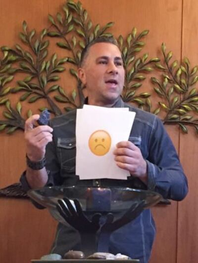 John Pavlovitz gives a sermon at Unitarian Universalist Peace Fellowship in Raleigh.