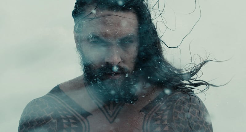 Jason Momoa as Aquaman in “Justice League.”