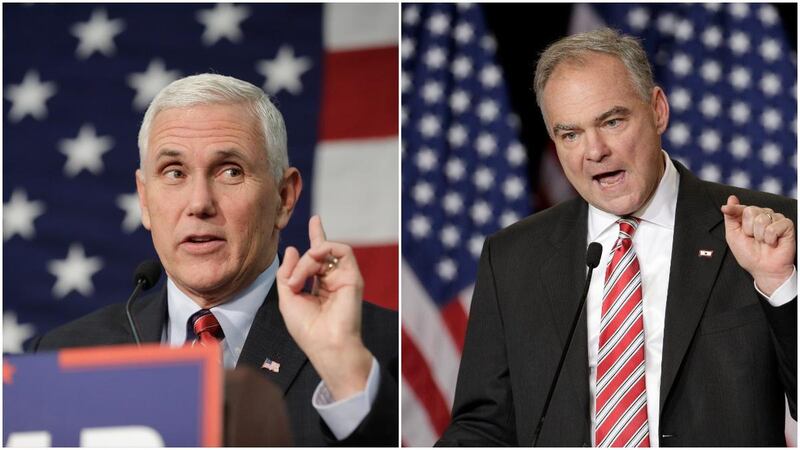 Vice-presidential candidates Mike Pence, left, and Tim Kaine are set to debate Tuesday night in Virginia.