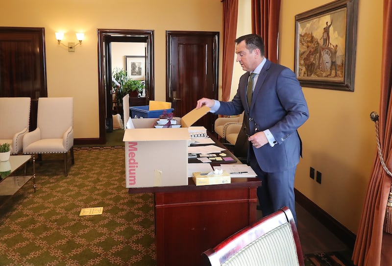 Utah House Speaker Greg Hughes cleans out his Capitol Hill office in Salt Lake City on Friday, Dec. 21, 2018.