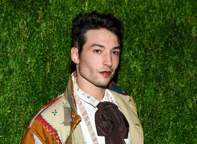 Ezra Miller attends the 15th annual CFDA/Vogue Fashion Fund event at the Brooklyn Navy Yard in New York.
