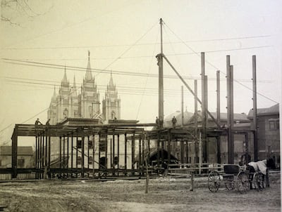 The Deseret Gym underconstruction in 1909.