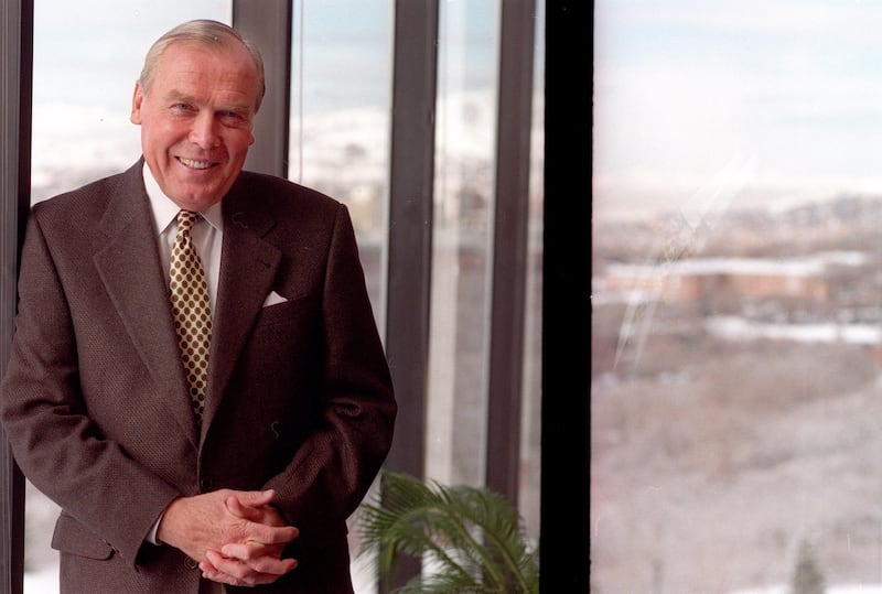 With a swipe of a pen, billionaire businessman Jon Huntsman Sr. pledged $1.2 million Tuesday to the Road Home as part of the downtown homeless shelter's annual holiday fundraiser.