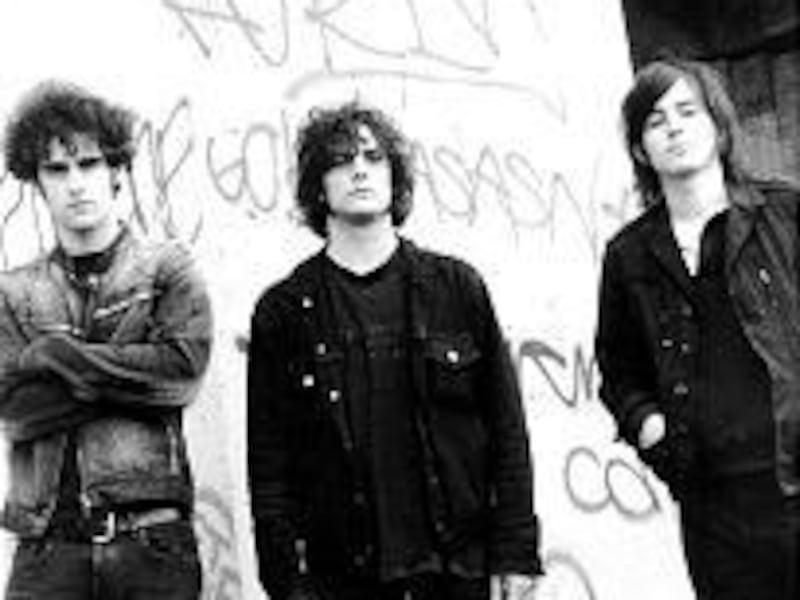 Left to right, Robert Turner, Peter Hayes and Nick Jago of Black Rebel Motorcycle Club, which got its name from "The Wild One."