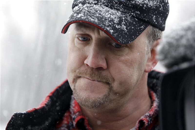 Bradley Birkenfeld, a whistle-blower against UBS, pauses outside federal prison in Minersville, Pa.