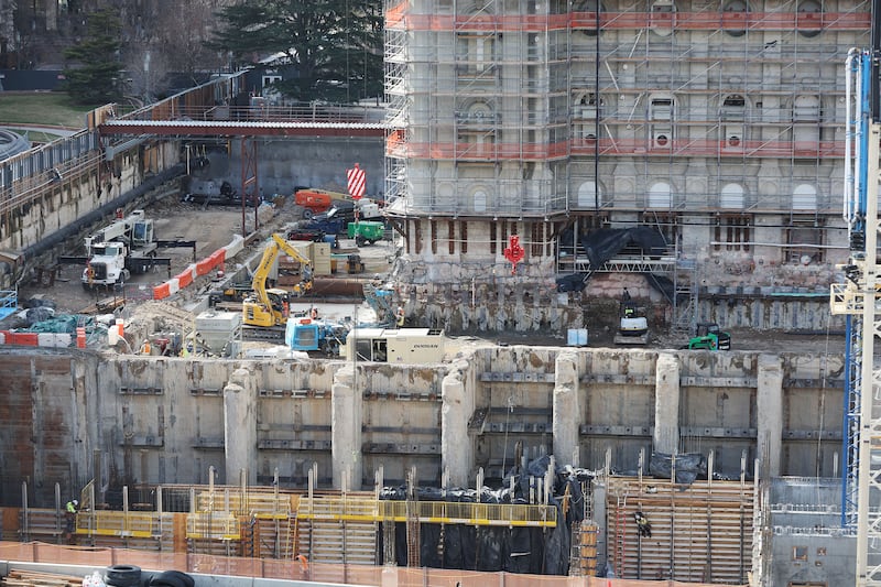 Renovation continues on The Church of Jesus Christ of Latter-day Saints’ Salt Lake Temple in Salt Lake City on Tuesday, March 22, 2022.