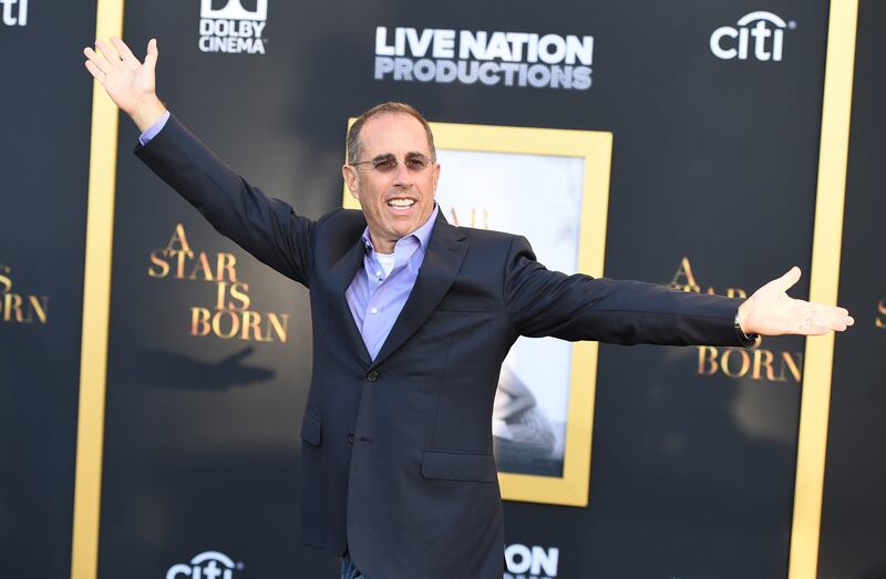 Jerry Seinfeld arrives at the Los Angeles premiere of “A Star Is Born” on Sept. 24, 2018, at the Shrine Auditorium.