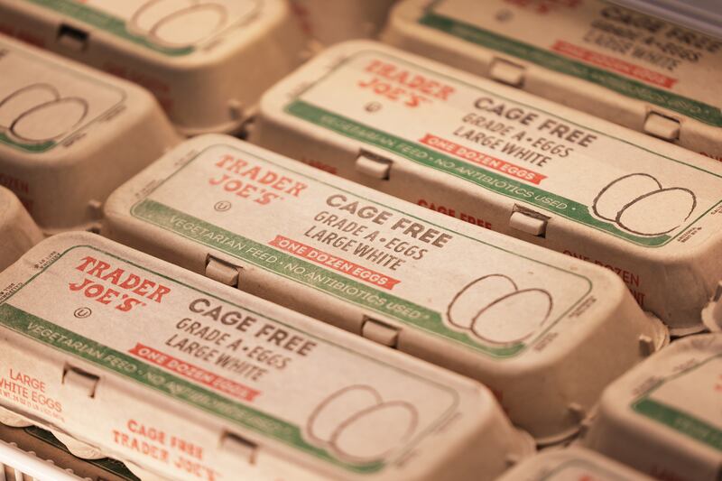 Eggs for sale at Trader Joe’s in Draper on Friday, March 3, 2023.