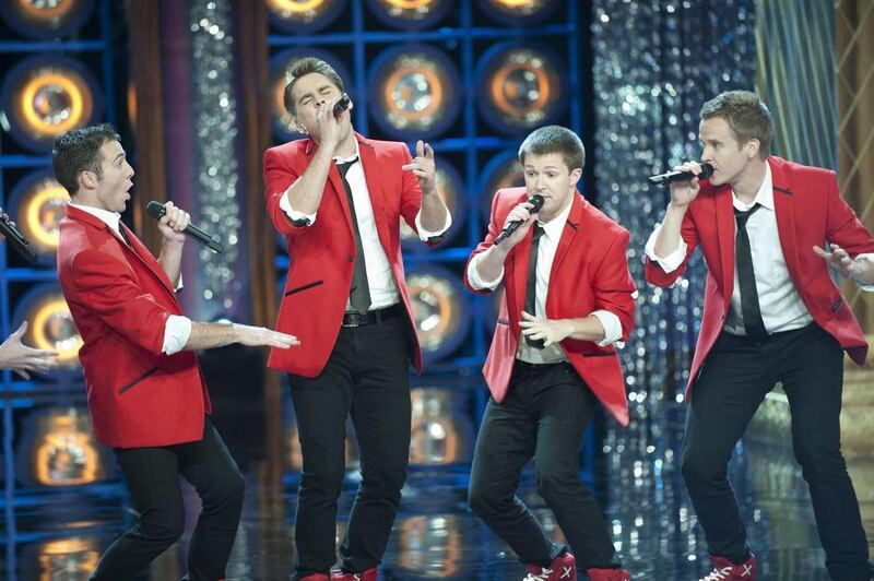 BYU's Vocal Point performs "Footloose" Oct. 17 during the Sing-Off on NBC.