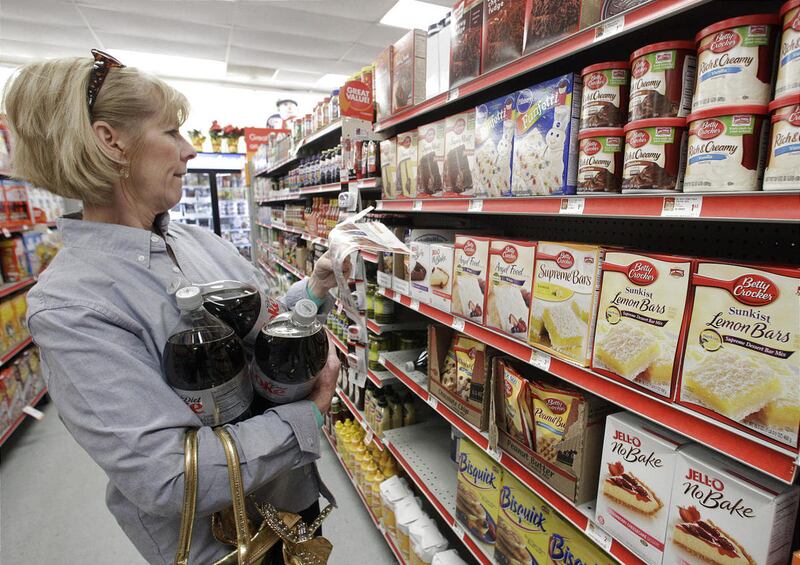 A woman in Texas shops for groceries.