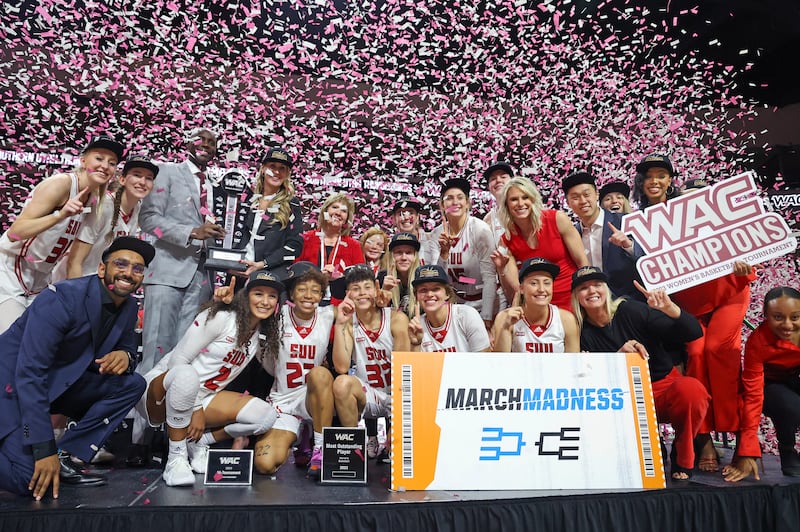 Southern Utah celebrates their victory