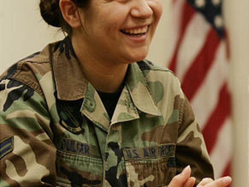 Airman 1st Class Elena Dulger, who moved to the United States from Moldova when she was 14 years old, will become a U.S. citizen Wednesday.
