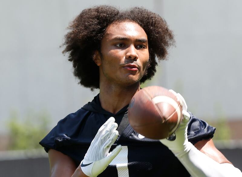 BYU’s Keanu Hill attends practice in Provo on Thursday, Aug. 5, 2021.