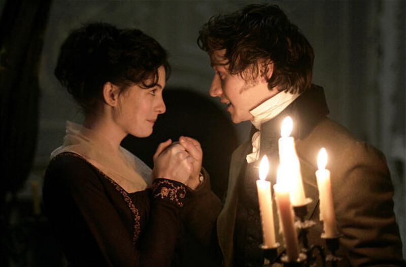 Anne Hathaway as Jane Austen and James McAvoy as Tom Lefroy in "Becoming Jane." Today, fortune is not the only factor in marriage.