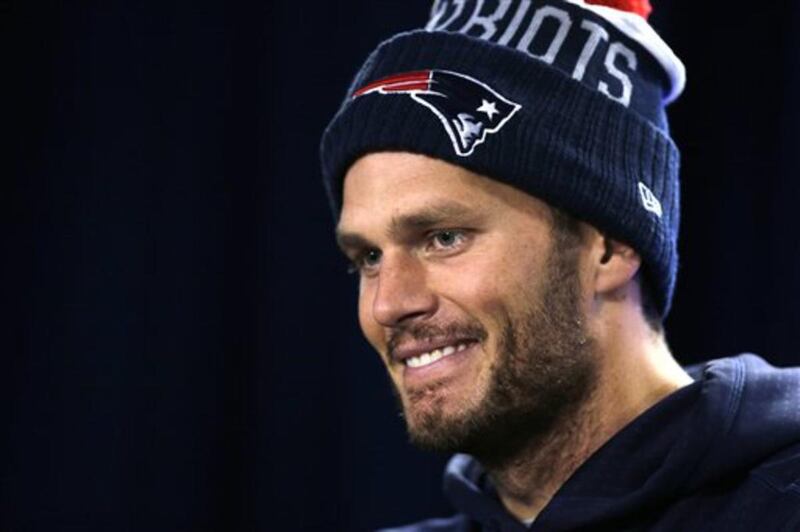 New England Patriots quarterback Tom Brady listens to a reporter's question during a news conference prior to an NFL football practice in Foxborough, Mass., Wednesday, Oct. 14, 2015. The Patriots face the Indianapolis Colts on Sunday.