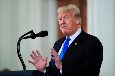 FILE - President Donald Trump speaks during a news conference in the East Room at the White House in Washington, Wednesday, Nov. 7, 2018.