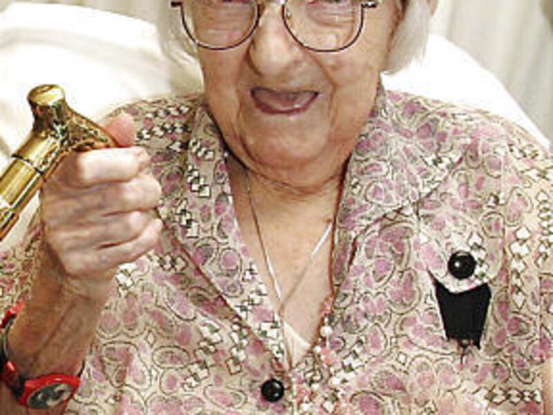 Mary Josephine Ray is seen May 17, 2006, during her 111th birthday party in Westmoreland, N.H. She died Sunday at age 114.