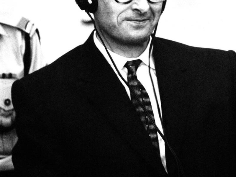 A photo of convicted Nazi war criminal Adolf Eichmann during his trial in Jerusalem in 1961. Tomorrow marks the 50th anniversary of the beginning of his trial, the first Holocaust trial to be held in Israel.