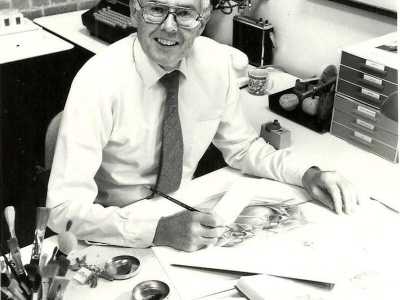 This undated family photo provided by John Hodge and Melinda Hodge shows medical illustrator Gerald Parker Hodge. His daughter Melinda Hodge says Hodge died Thursday, June 7, 2012, at his home in Ann Arbor, Mich., after a fight with cancer. He was 91.