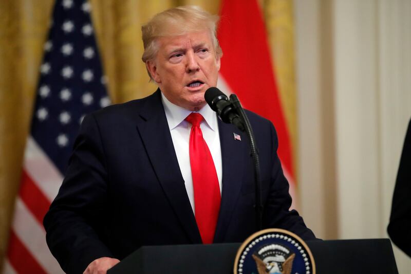 President Donald Trump speaks in the East Room of the White House, Thursday, July 18, 2019, in Washington. More than half of Utahns don't like the job President Donald Trump is doing in the White House, according to a new UtahPolicy.com and Y2 Analytics p
