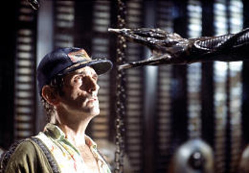 Harry Dean Stanton has a close and deadly encounter with the alien in the classic sci-fi/horror film "Alien."