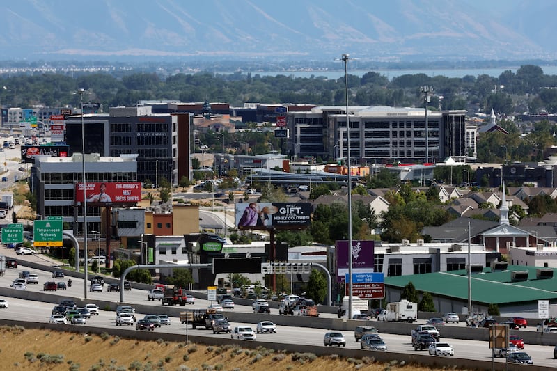 I-15 and the Silicon Slopes area in Lehi on Wednesday, Aug. 17, 2022.