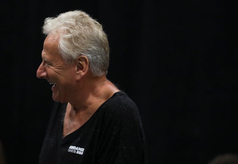 Air Supply’s Graham Russell laughs with actors during rehearsal for the musical “A Wall Apart” at the TV studio on the Salt Lake Community College campus in Salt Lake City on Tuesday, July 30, 2019.