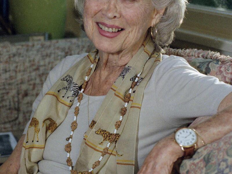 FILE - Actress Betty Garrett poses at her home in Los Angeles on in this Dec. 16, 1997 file photo. Garrett, who played Frank Sinatra's sweetheart in two MGM musicals before her career was hampered by the Hollywood blacklist, died Saturday Feb. 12, 2011 in