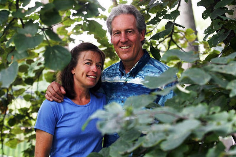 Karen, 47, left, and husband, Jim Hertlein, 57, pictured September 24, 2009, hiked the Appalachian Trail in 2006, hiked the Pacific Coast Train in 2008, and biked the Northern Tier coast to coast trail in 2009.
