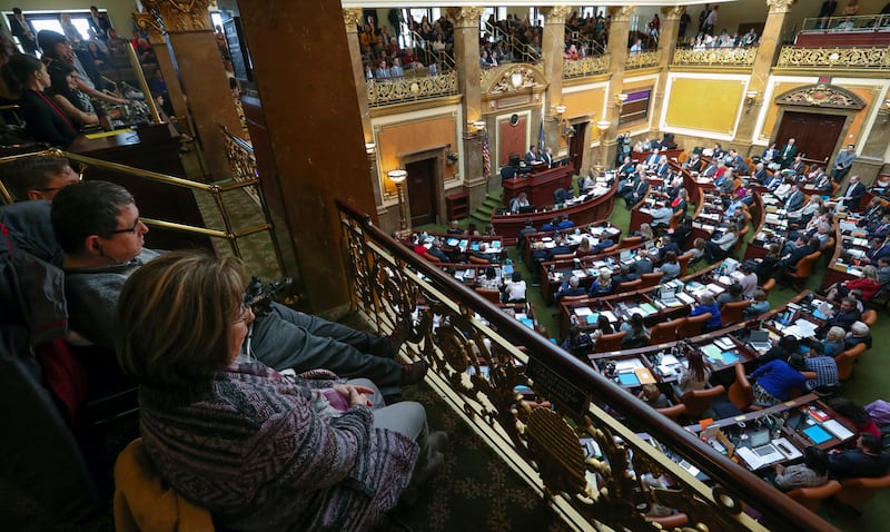 House Speaker Brad Wilson, R-Kaysville, addresses the House of Representatives during the start of the 2019 Legislature at the state Capitol in Salt Lake City on Monday, Jan. 28, 2019.