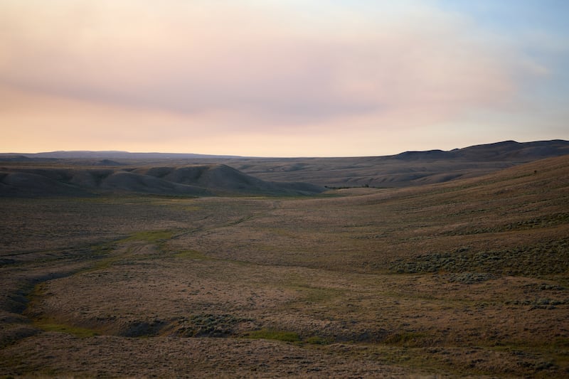 A view of the Wyoming plains from Rocky Ridge, a landmark on the Wyoming Mormon Trail near Lander, Wyoming. A new route on the trail reopened in July 2025 for handcart treks, where Latter-day Saints can walk in the footsteps of their pioneer ancestors.