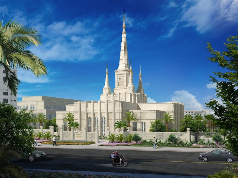 A rendering of the Phnom Penh Cambodia Temple.