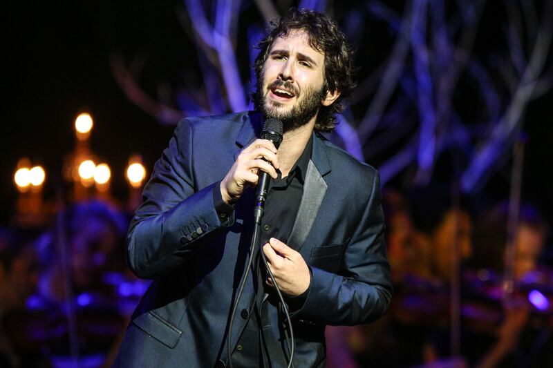Josh Groban performs at the Dolby Theatre in Los Angeles.