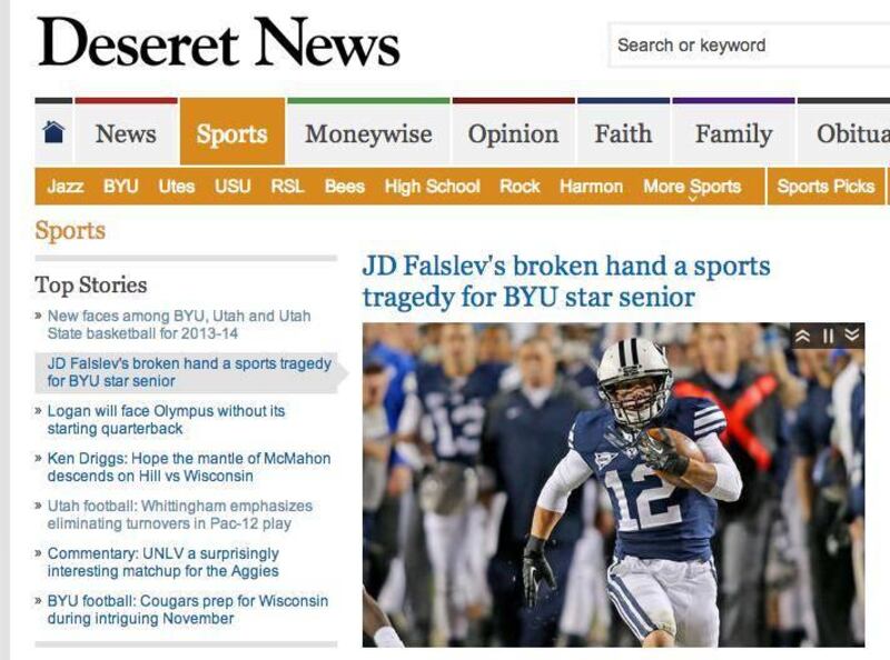 Deseret News Sports won a 2013 EPPY for "Best Sports Website with under 1 million unique monthly visitors."