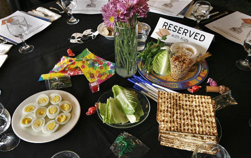 Traditional foods are served at a Passover Seder meal last year at the Jewish Community Center in Salt Lake.