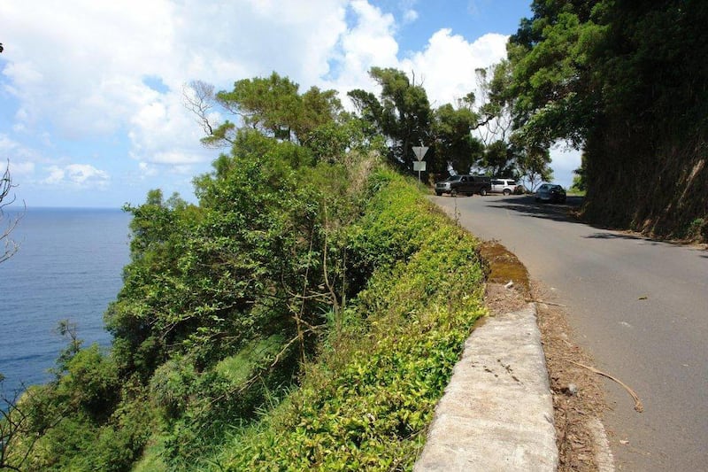 This Sunday, June 3, 2012, photo provided by the Maui County Police Department shows a lookout area located on the Keane side of Honomanu Bay on Hana Highway in Hana, Hawaii. A 12-year-old California boy plunged to his death after he ran toward a cliff wh