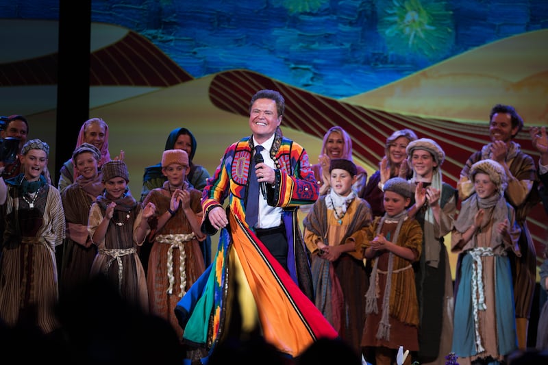 Donny Osmond and members of the Osmond family at BYU Women’s Conference in the Marriott Center in Provo, Utah, on Wednesday, April 30, 2025.