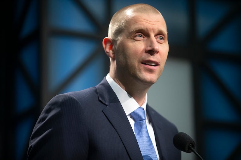 BYU introduces Mark Pope as its new men's basketball head coach at a press conference at the BYU Broadcast Building in Provo on Wednesday, April 10, 2019.