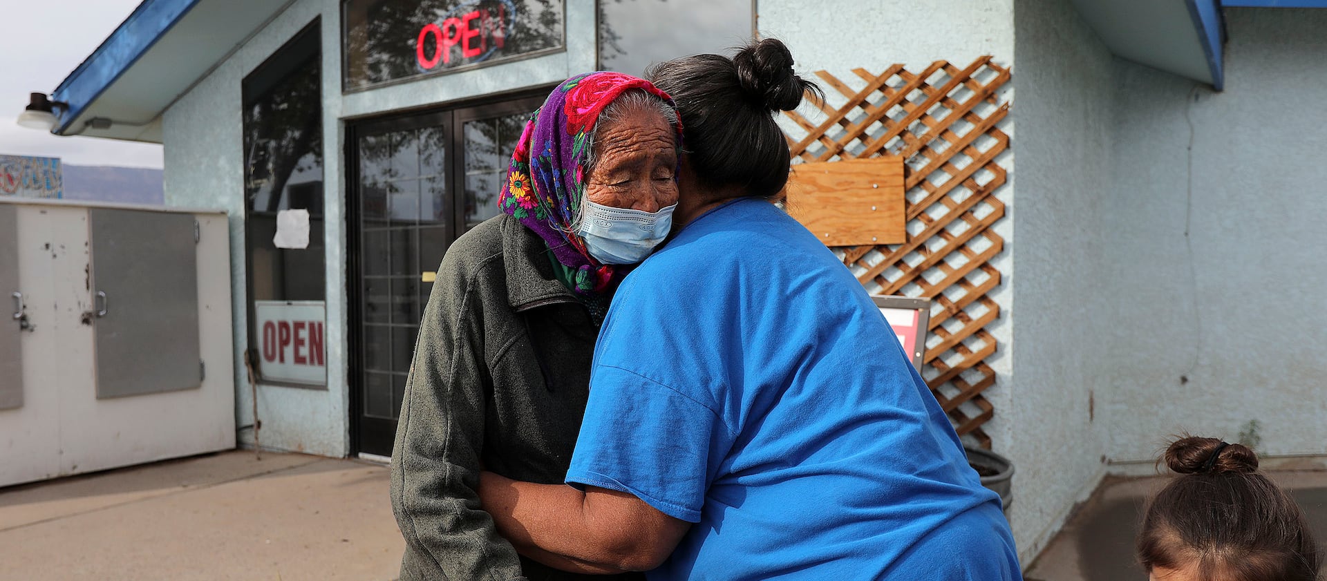 Rose Salt gets a hug from granddaughter Susie Denetsosie