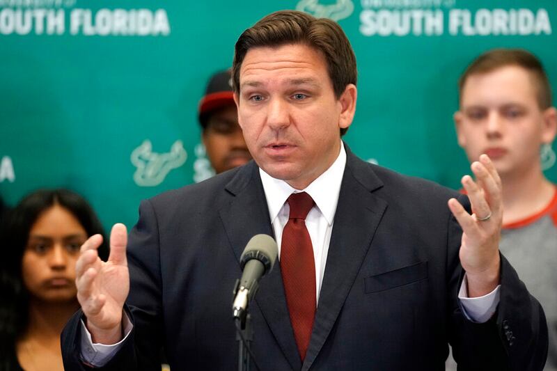 Florida Gov. Ron DeSantis in Tampa, Florida.