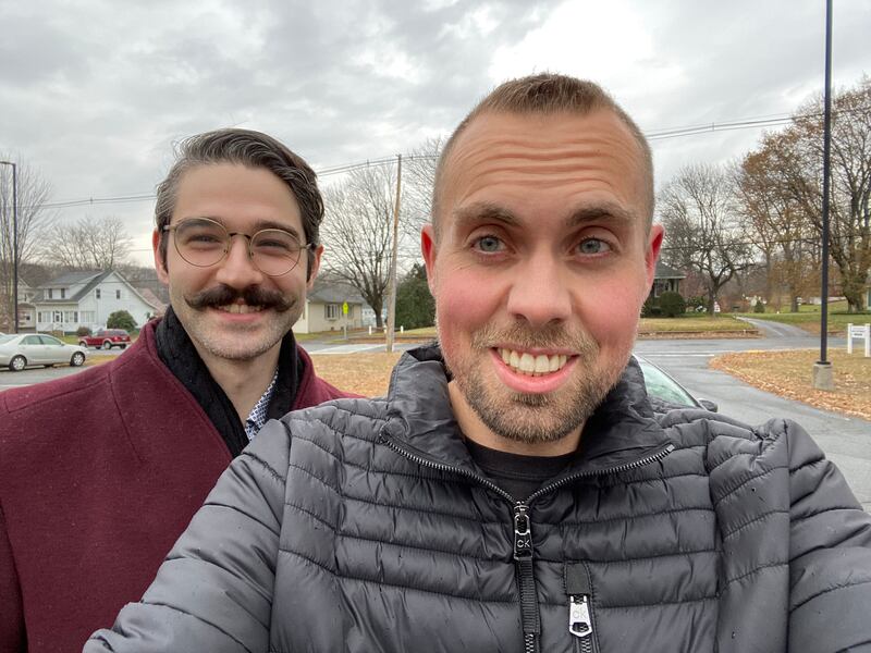 A photo of my oldest friend, Kyle, and myself in South Hadley, Mass.