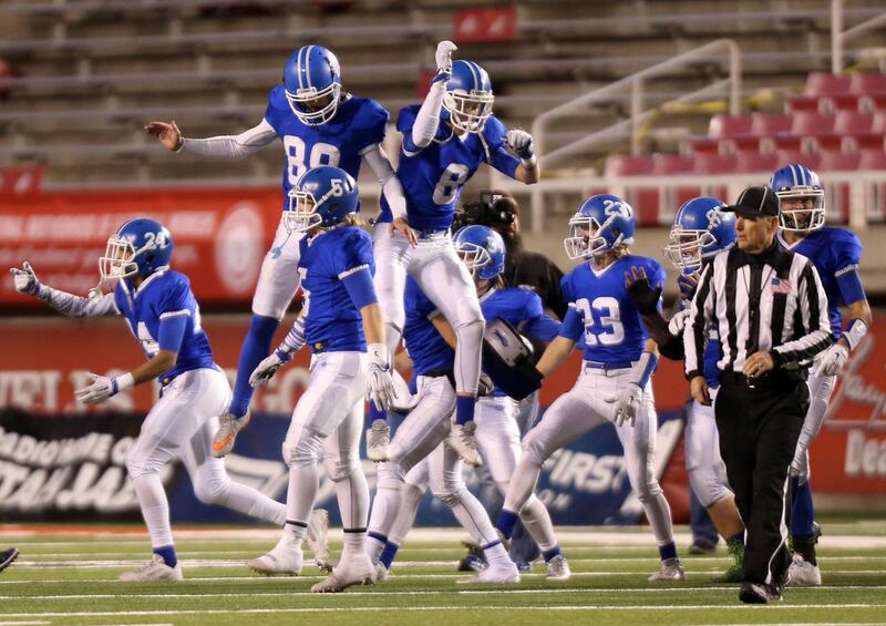 Dixie plays Tooele in the 3AA semifinal football game at Rice-Eccles Stadium in Salt Lake City on Friday, Nov. 13, 2015. Dixie won 45-6.