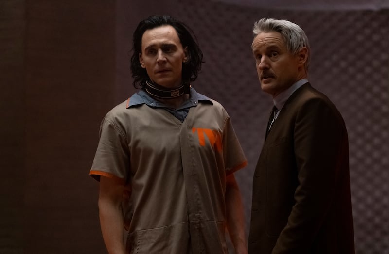 Loki (Tom Hiddleston) and Mobius (Owen Wilson) in Marvel Studios’ “Loki,” exclusively on Disney+.