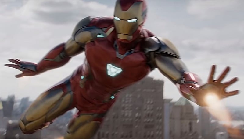 Iron Man (Robert Downey Jr.) wears the Mark 85 armor in "Avengers: Endgame."