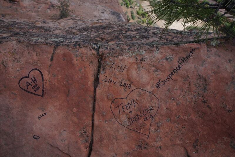 After an Instagram handle and other messages written on a rock in Zion National Park drew strong criticism from other social media users, the owner of the account turned himself in, park authorities said in a prepared statement on Monday, May 14, 2018.