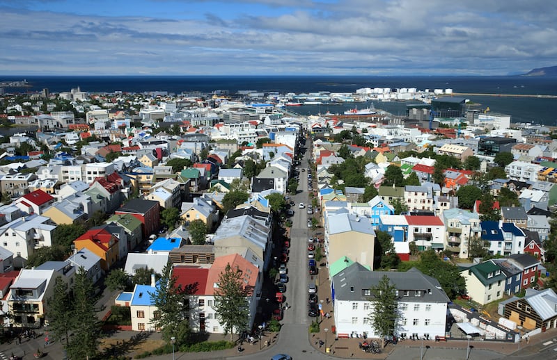 The main downtown area of Reykjavik, Iceland is pictured on Aug. 9, 2015.