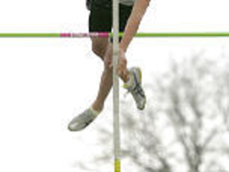 Aaron Winward of Lone Peak pole vaults during the 4A high school Region 7 track finals at Mountain View.