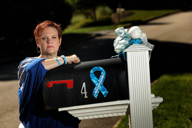 Dianne Grossman's daughter, Mallory, committed suicide at age 12 after what her mom said was incessant bullying by classmates at school. After her death in 2017, Grossman, pictured Wednesday, July 18, 2018, in her Rockaway, New Jersey, home, started an an