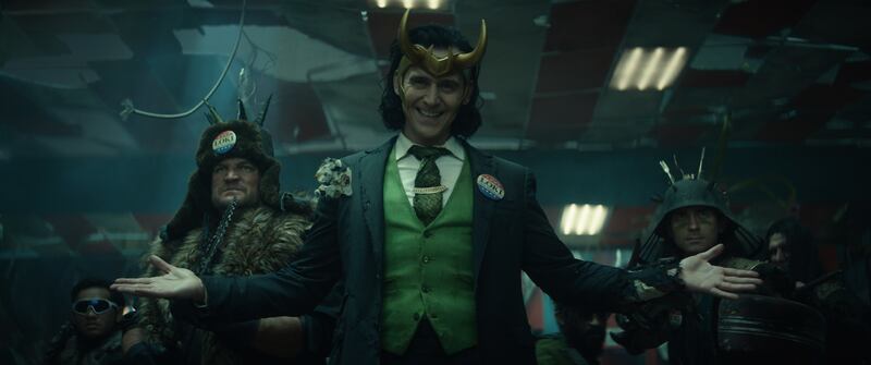 Tom Hiddleston as Loki.